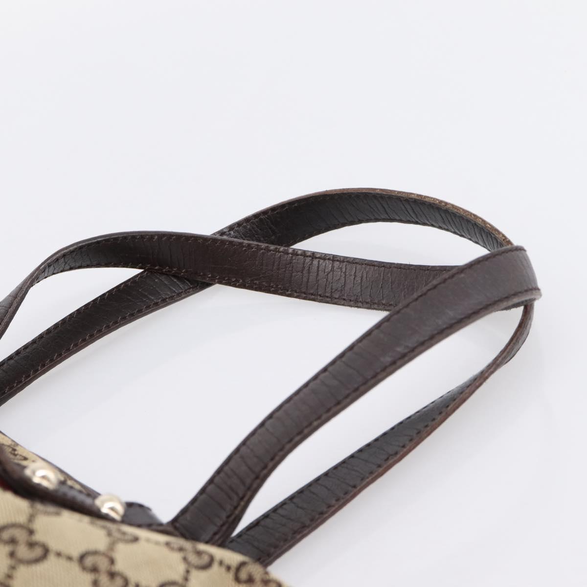 GUCCI GG Canvas Web Sherry Line Tote Bag Beige Gold 137396 Auth mr2909