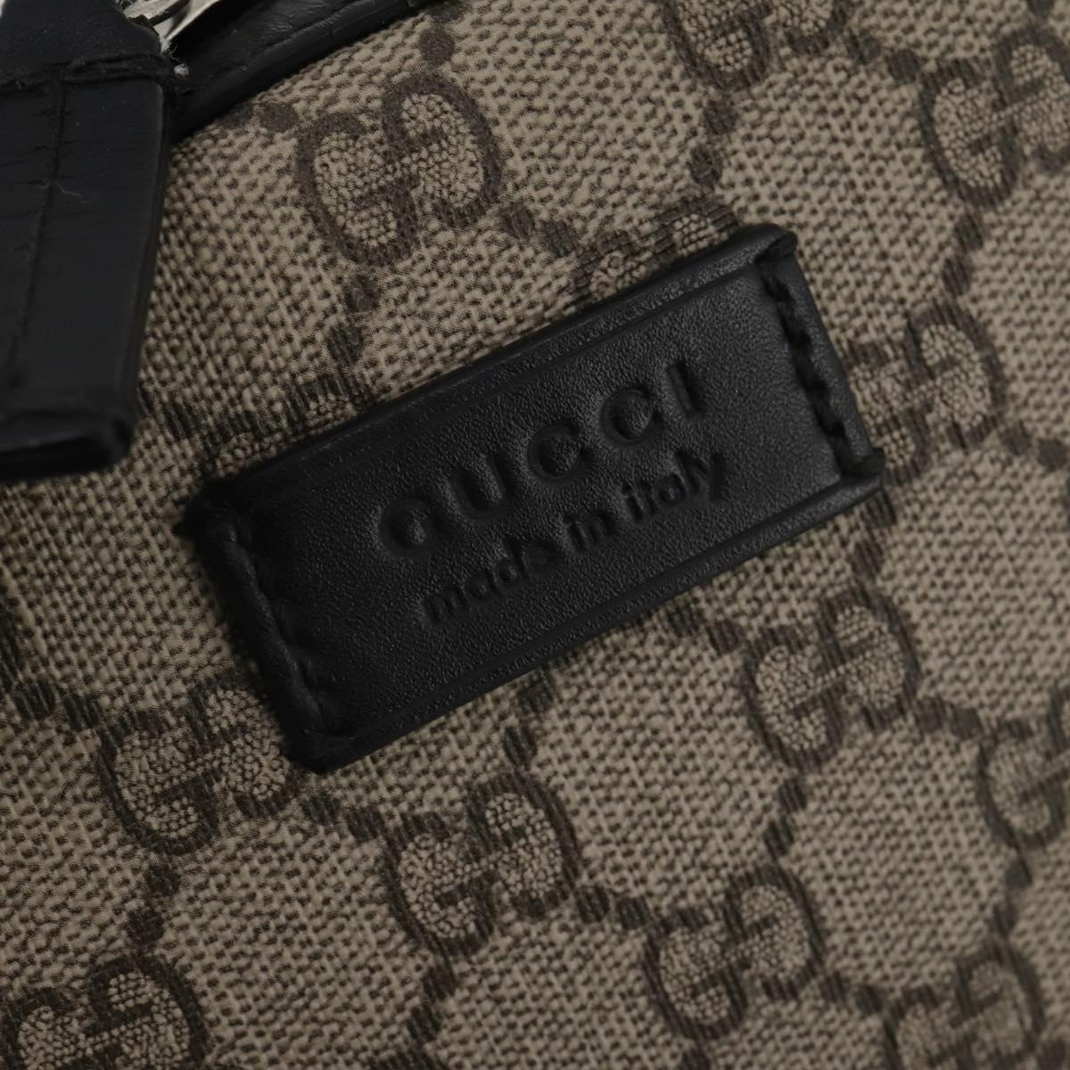 GUCCI GG Supreme Backpack PVC Beige Silver 406370 Auth mr2910A