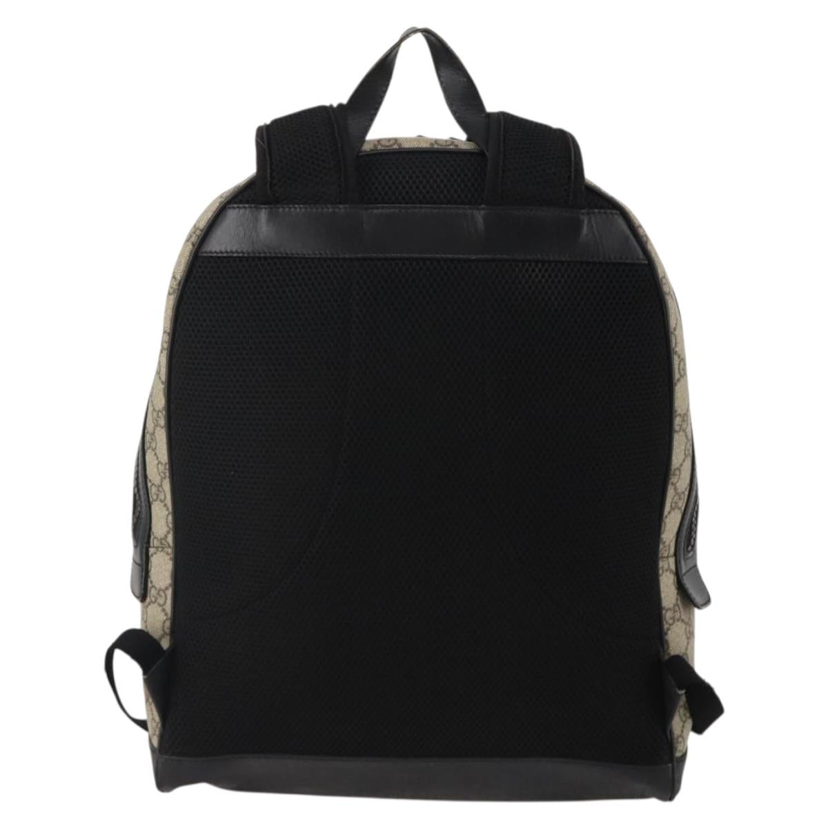 GUCCI GG Supreme Backpack PVC Beige Silver 406370 Auth mr2910A