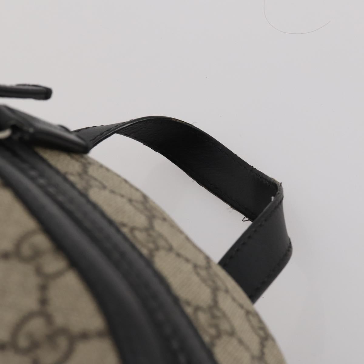 GUCCI GG Supreme Backpack PVC Beige Silver 406370 Auth mr2910A