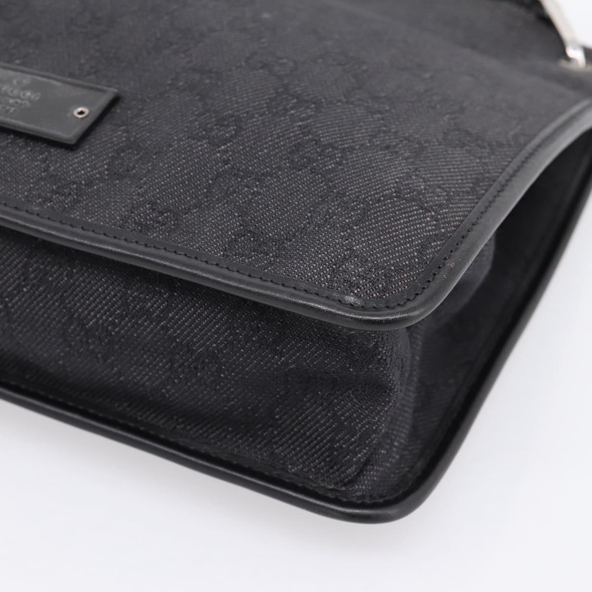 GUCCI GG Canvas Shoulder Bag Black 91762 Auth mr2911