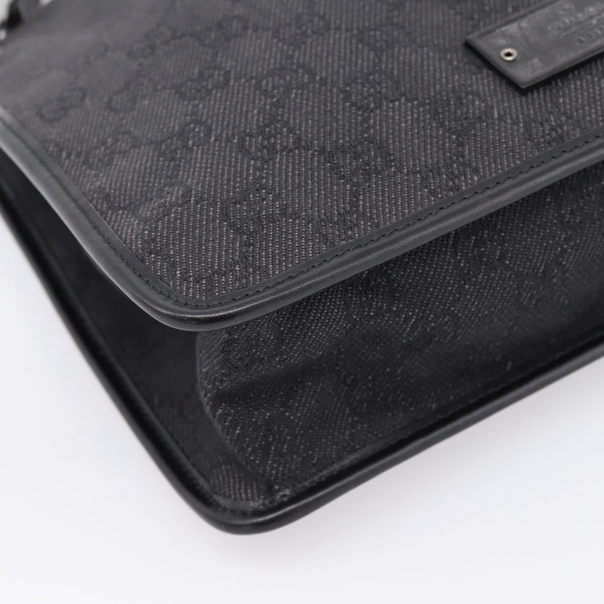 GUCCI GG Canvas Shoulder Bag Black 91762 Auth mr2911