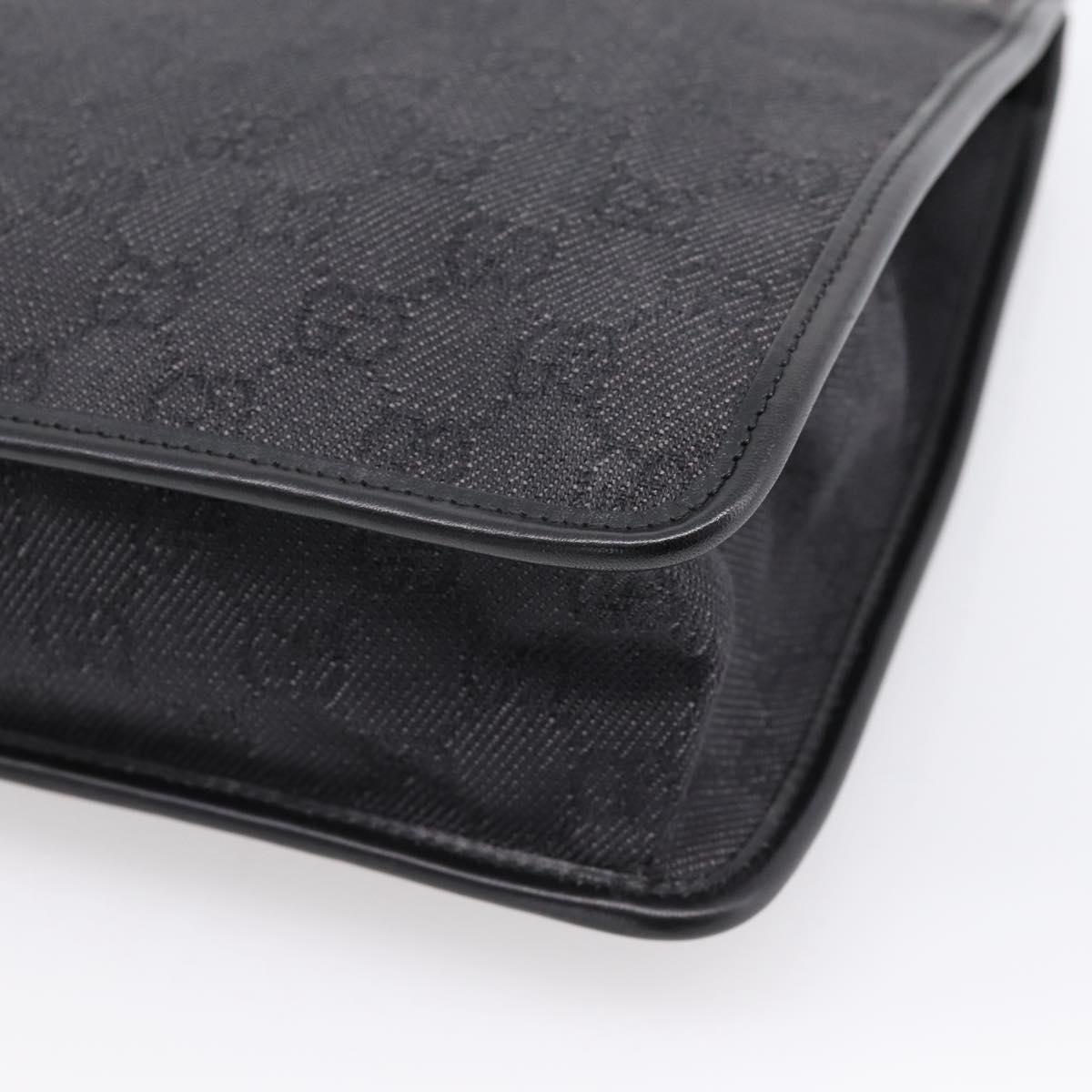 GUCCI GG Canvas Shoulder Bag Black 91762 Auth mr2911