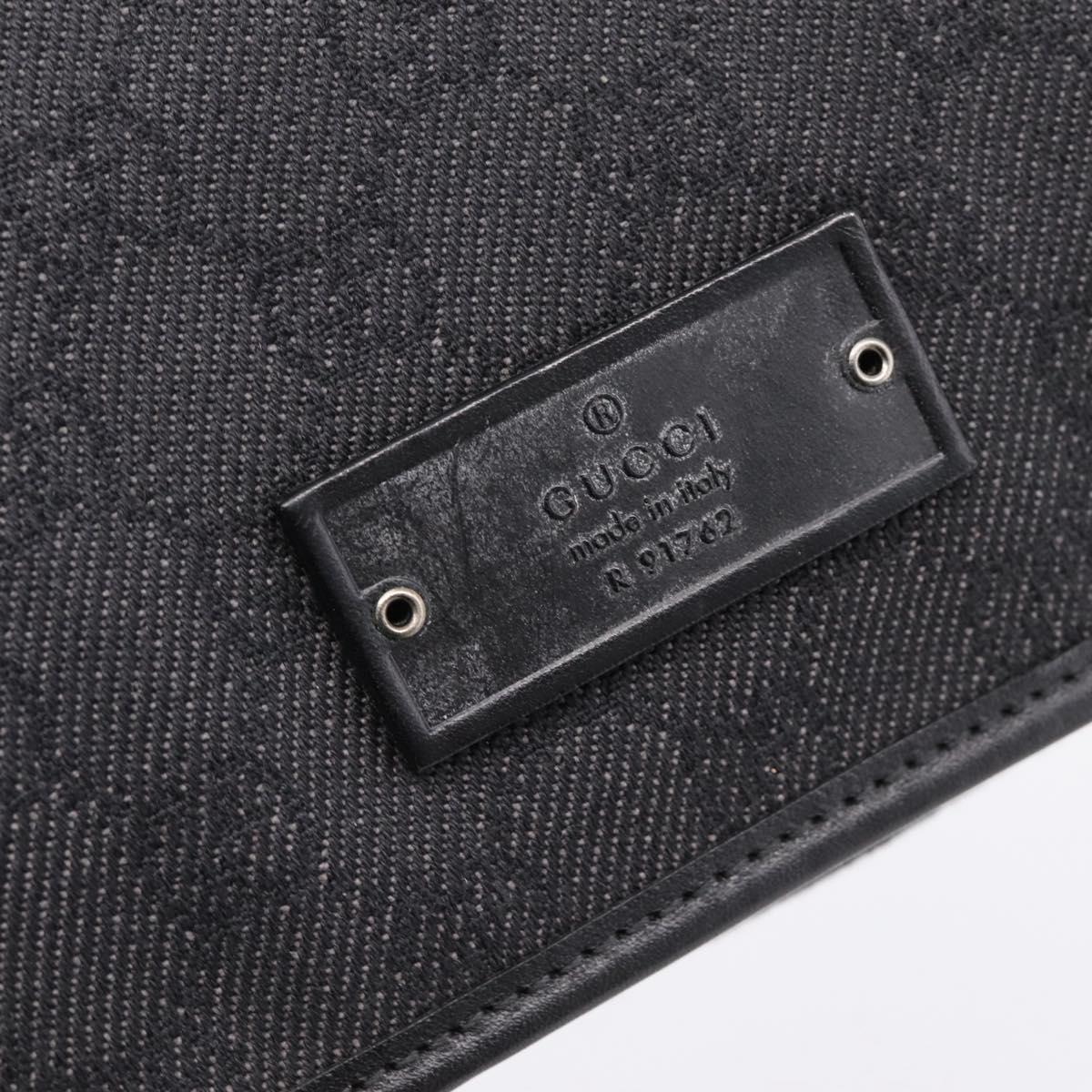 GUCCI GG Canvas Shoulder Bag Black 91762 Auth mr2911