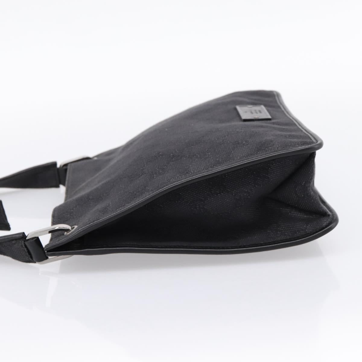 GUCCI GG Canvas Shoulder Bag Black 91762 Auth mr2911