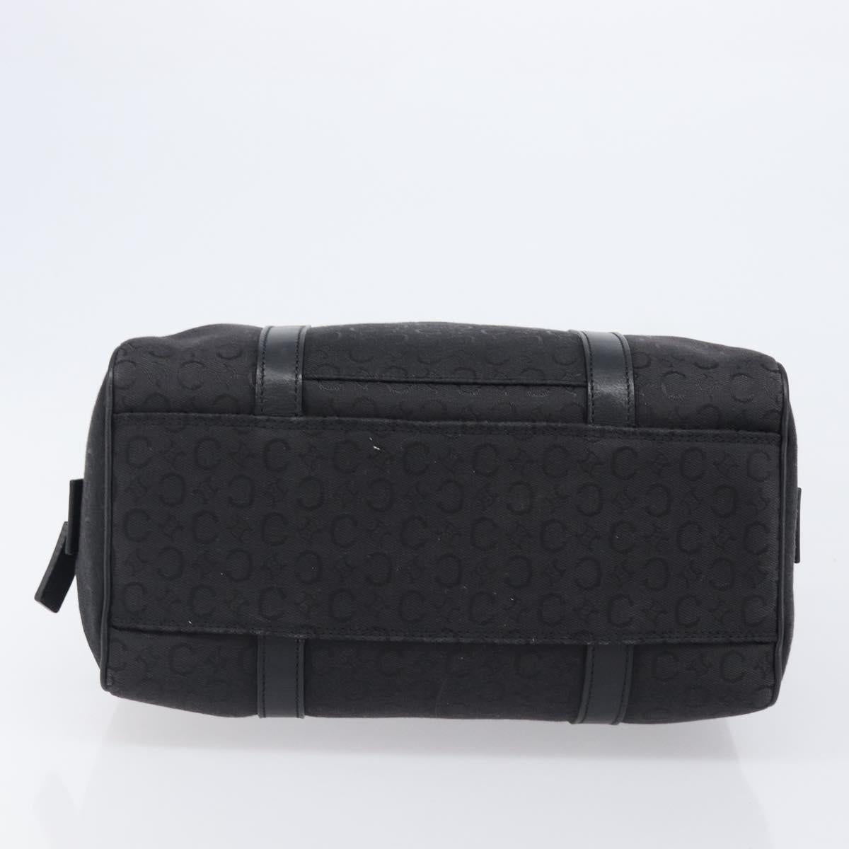 CELINE C Macadam Canvas Hand Bag Black Silver Auth mr2912