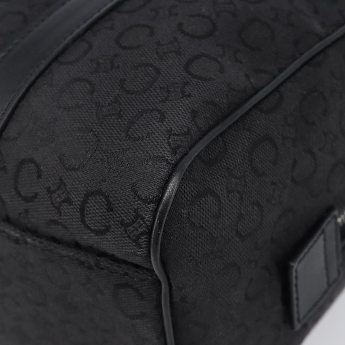 CELINE C Macadam Canvas Hand Bag Black Silver Auth mr2912
