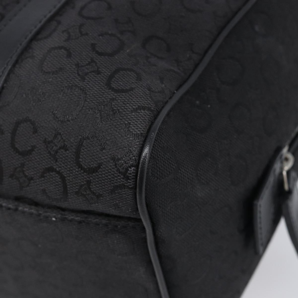 CELINE C Macadam Canvas Hand Bag Black Silver Auth mr2912