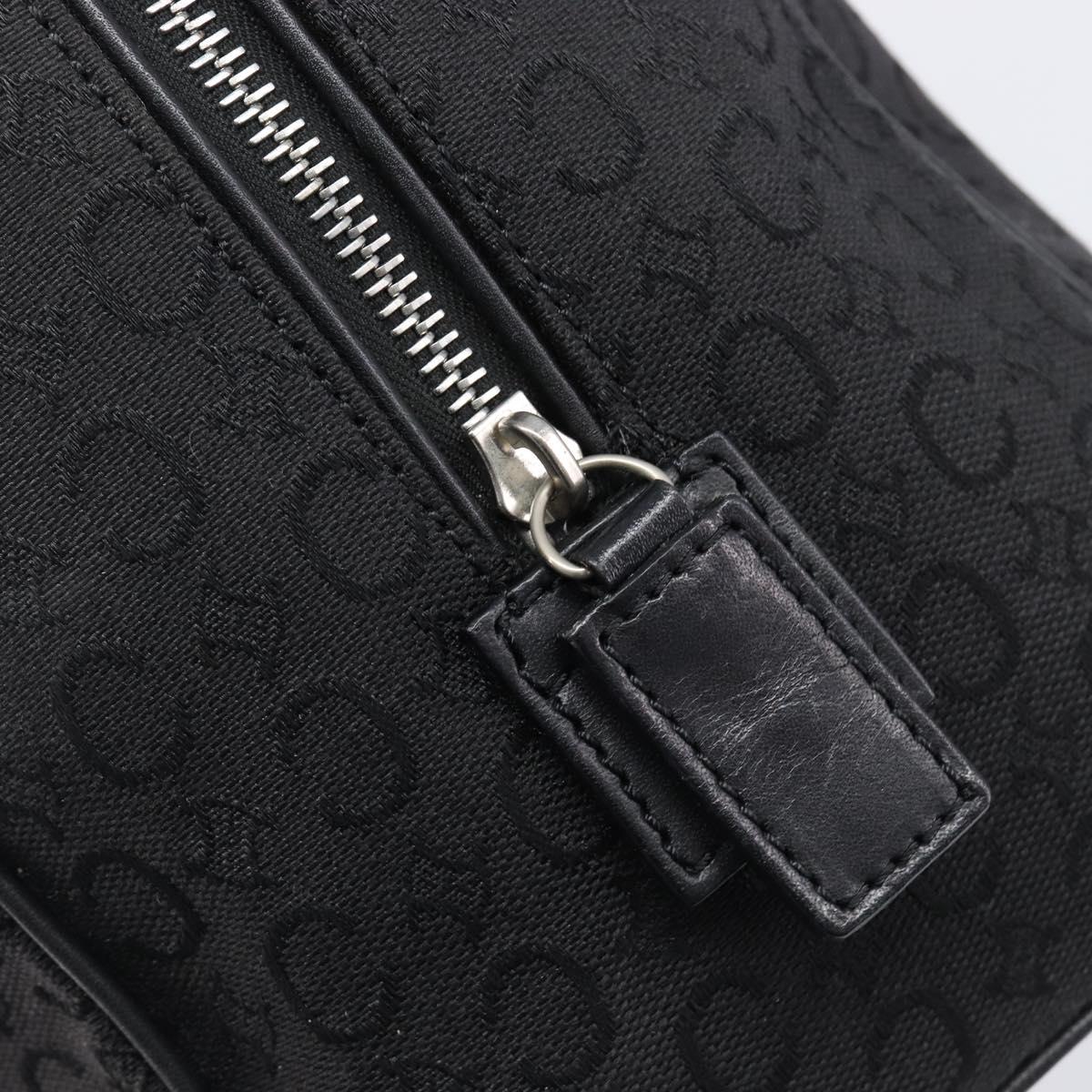 CELINE C Macadam Canvas Hand Bag Black Silver Auth mr2912