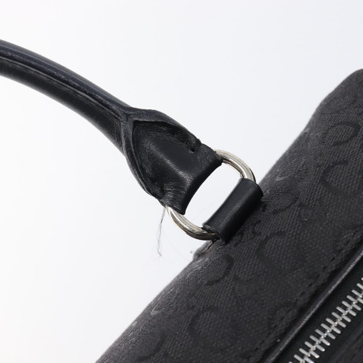 CELINE C Macadam Canvas Hand Bag Black Silver Auth mr2912