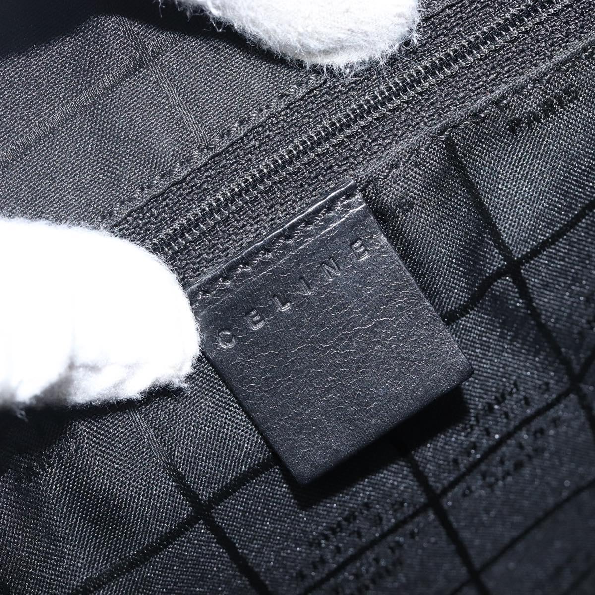 CELINE C Macadam Canvas Hand Bag Black Silver Auth mr2912