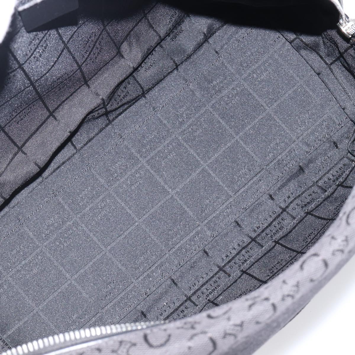 CELINE C Macadam Canvas Hand Bag Black Silver Auth mr2912