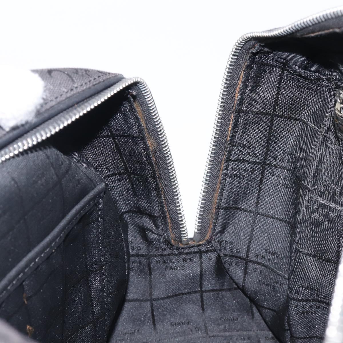 CELINE C Macadam Canvas Hand Bag Black Silver Auth mr2912