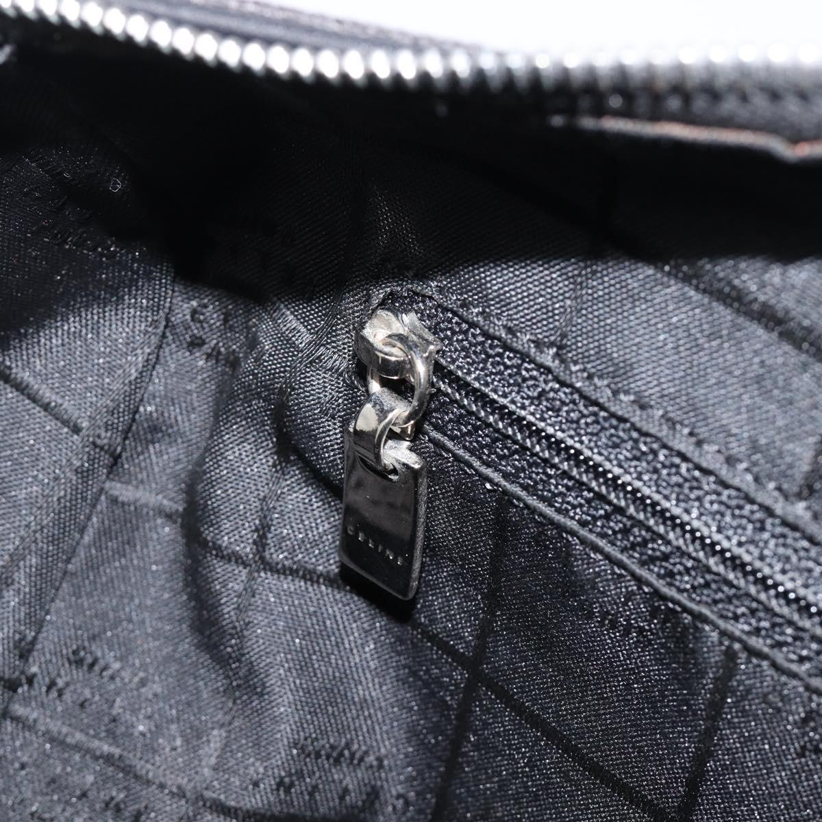 CELINE C Macadam Canvas Hand Bag Black Silver Auth mr2912