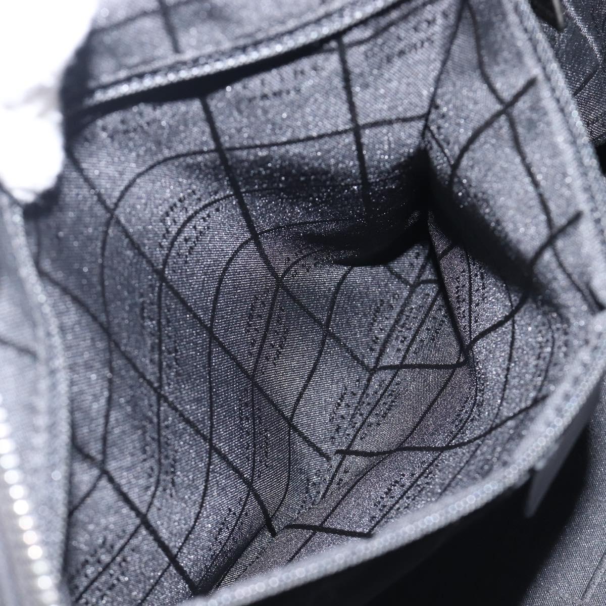 CELINE C Macadam Canvas Hand Bag Black Silver Auth mr2912