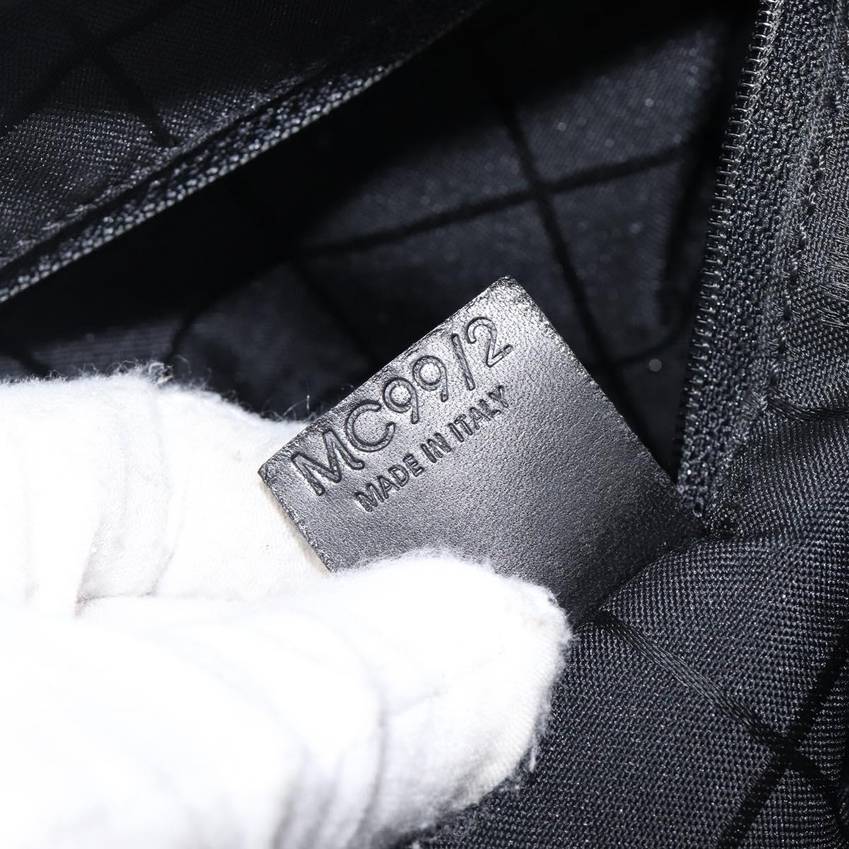 CELINE C Macadam Canvas Hand Bag Black Silver Auth mr2912