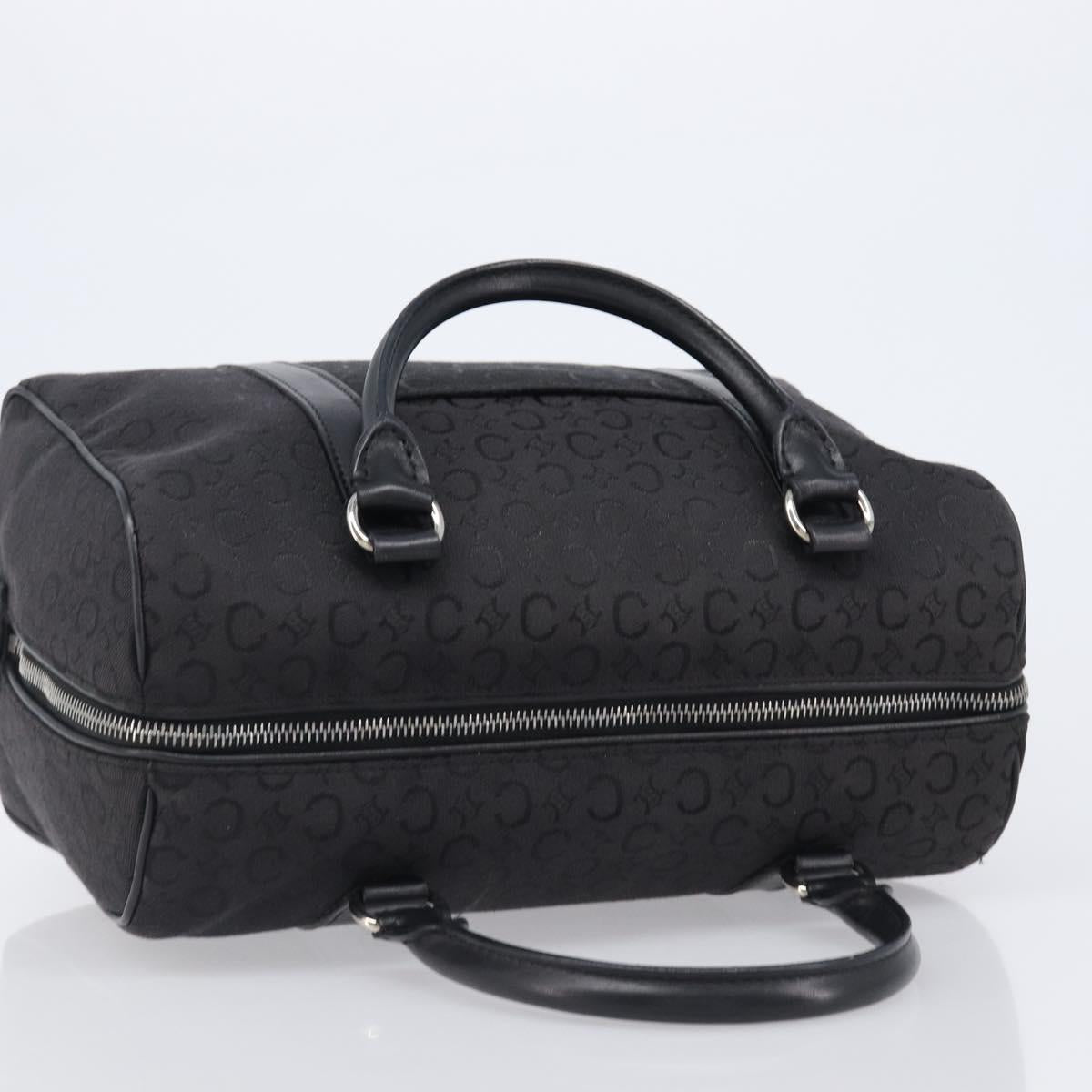 CELINE C Macadam Canvas Hand Bag Black Silver Auth mr2912