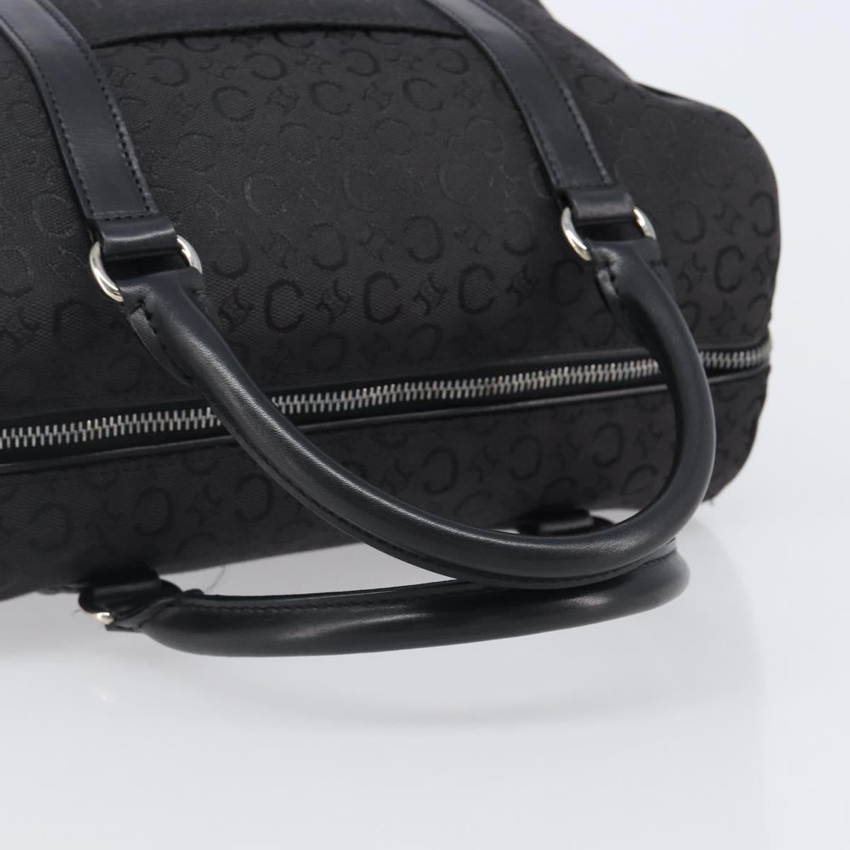 CELINE C Macadam Canvas Hand Bag Black Silver Auth mr2912
