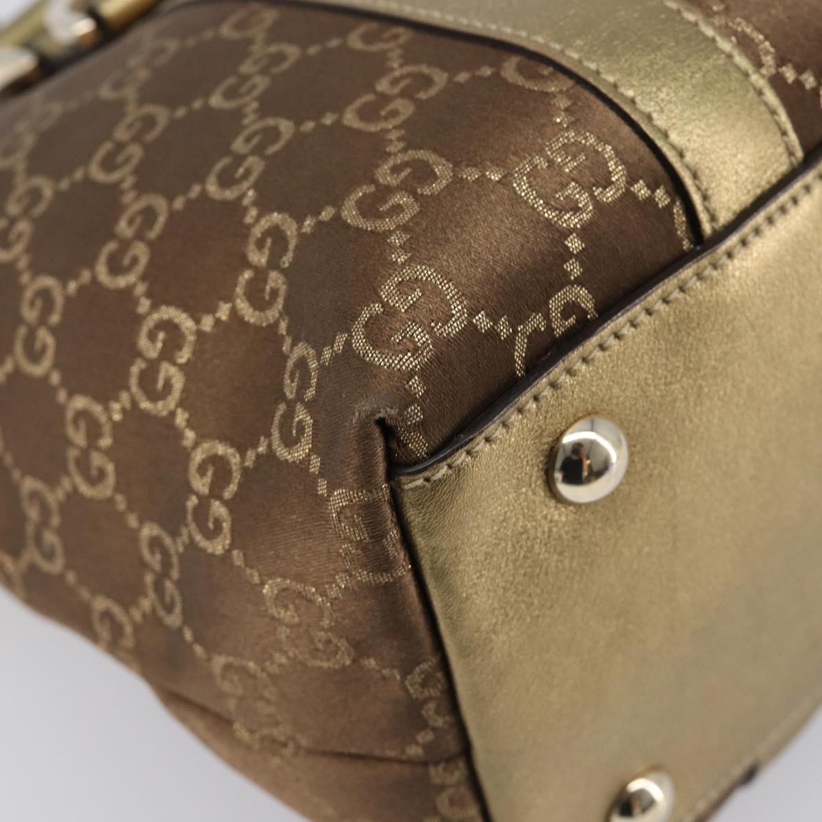 GUCCI GG Canvas Hand Bag Beige Gold 141470 Auth mr2913