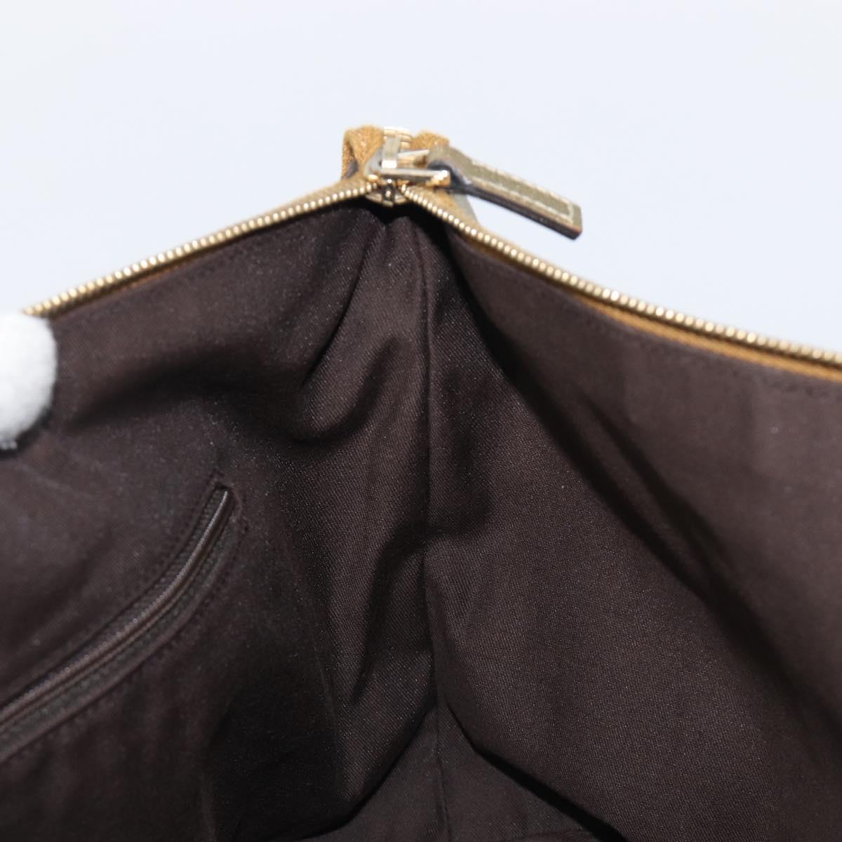 GUCCI GG Canvas Hand Bag Beige Gold 141470 Auth mr2913