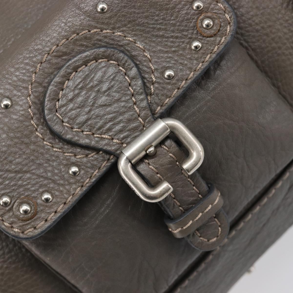 Chloe Paddington Hand Bag Leather Gray Silver Auth mr2914A