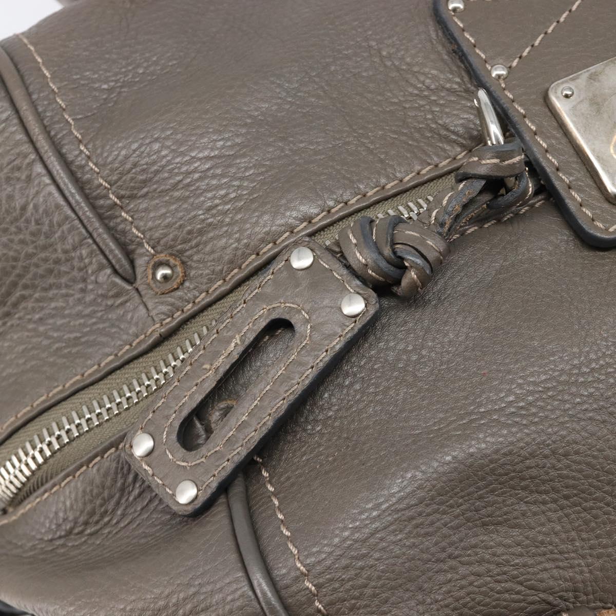 Chloe Paddington Hand Bag Leather Gray Silver Auth mr2914A