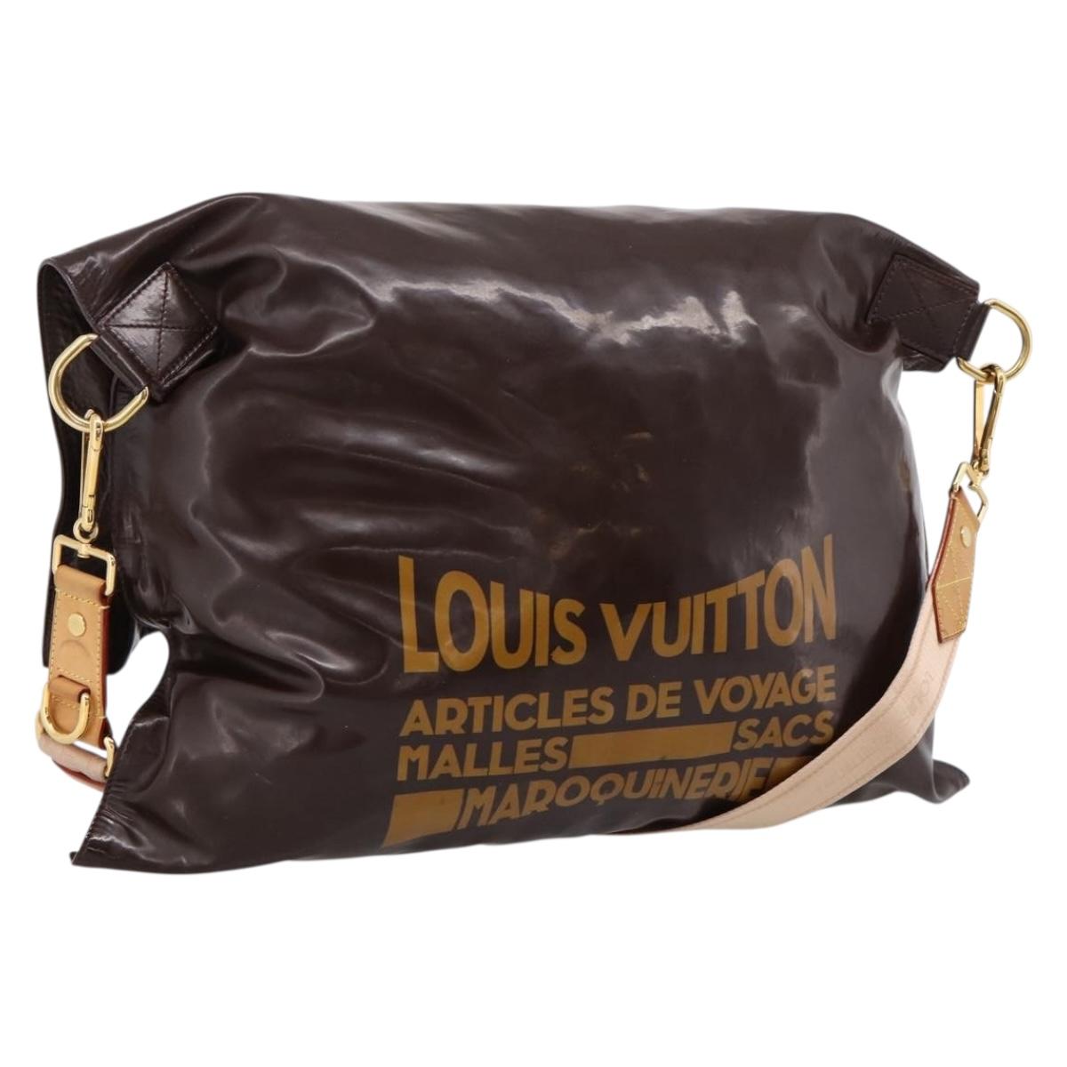 LOUIS VUITTON Raindrop Bethus Shoulder Bag Patent Brown LV Auth mr2916A