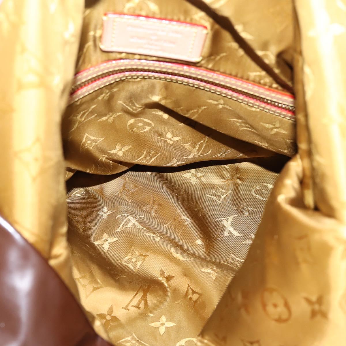 LOUIS VUITTON Raindrop Bethus Shoulder Bag Patent Brown LV Auth mr2916A