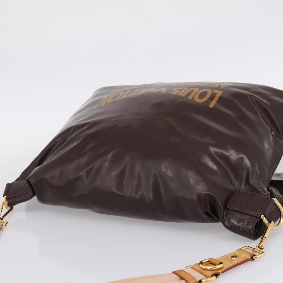 LOUIS VUITTON Raindrop Bethus Shoulder Bag Patent Brown LV Auth mr2916A