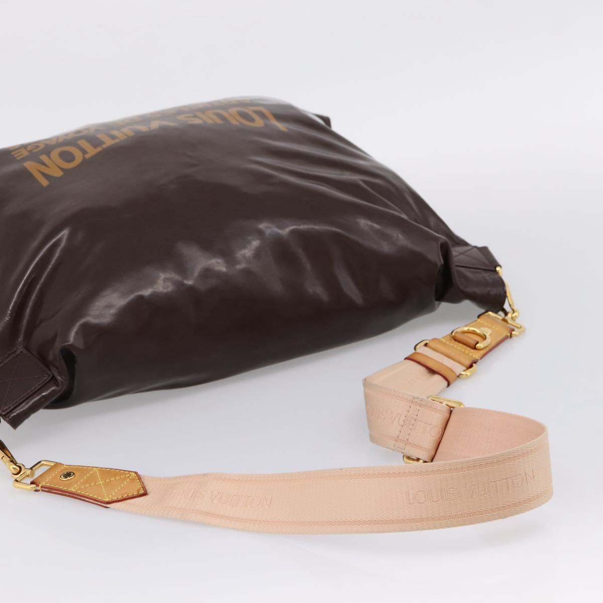 LOUIS VUITTON Raindrop Bethus Shoulder Bag Patent Brown LV Auth mr2916A