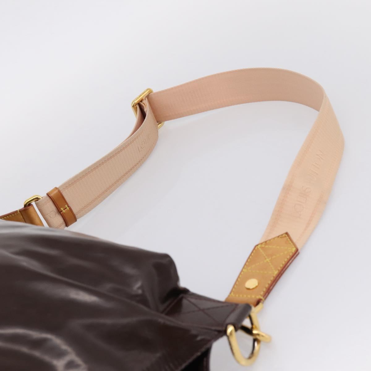 LOUIS VUITTON Raindrop Bethus Shoulder Bag Patent Brown LV Auth mr2916A