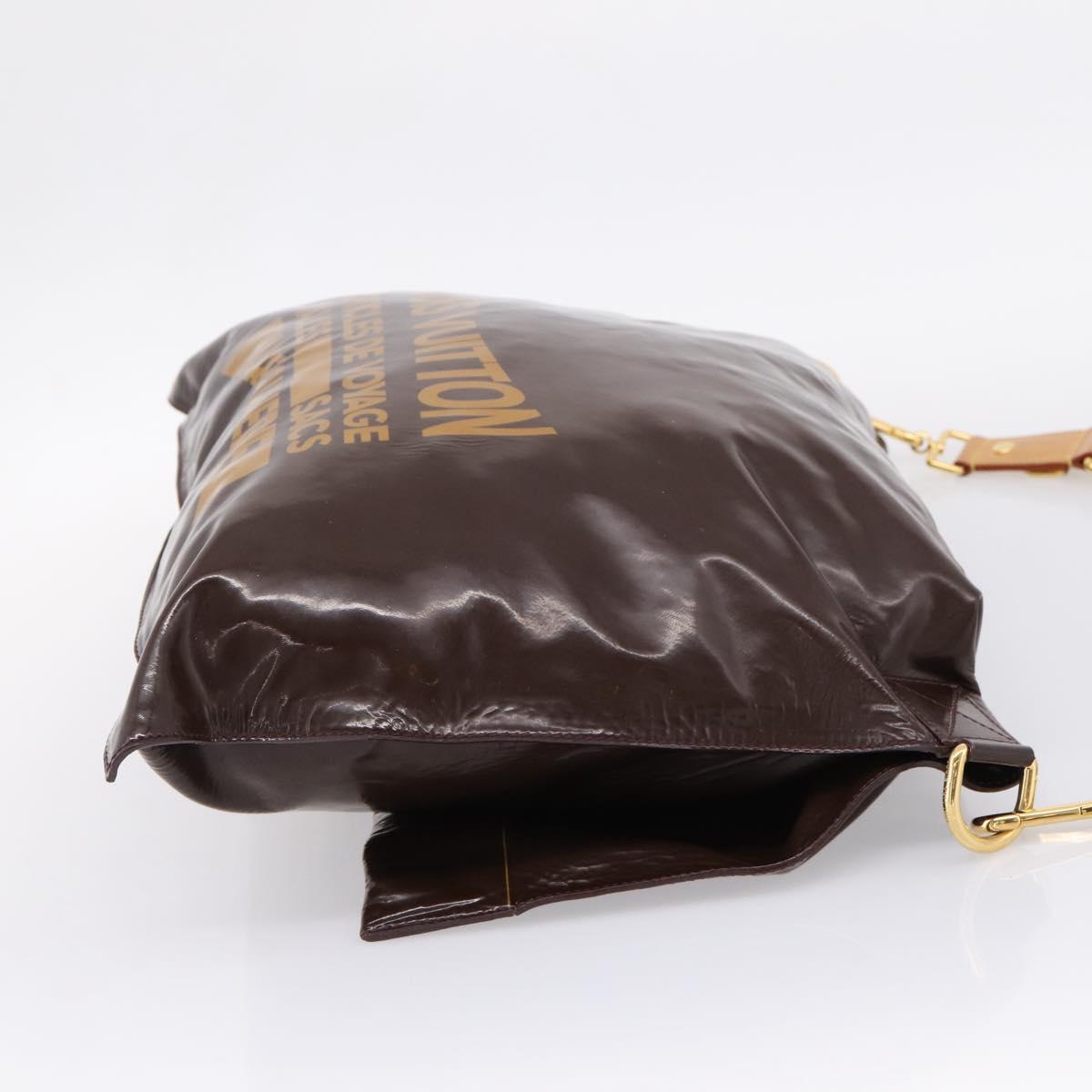 LOUIS VUITTON Raindrop Bethus Shoulder Bag Patent Brown LV Auth mr2916A