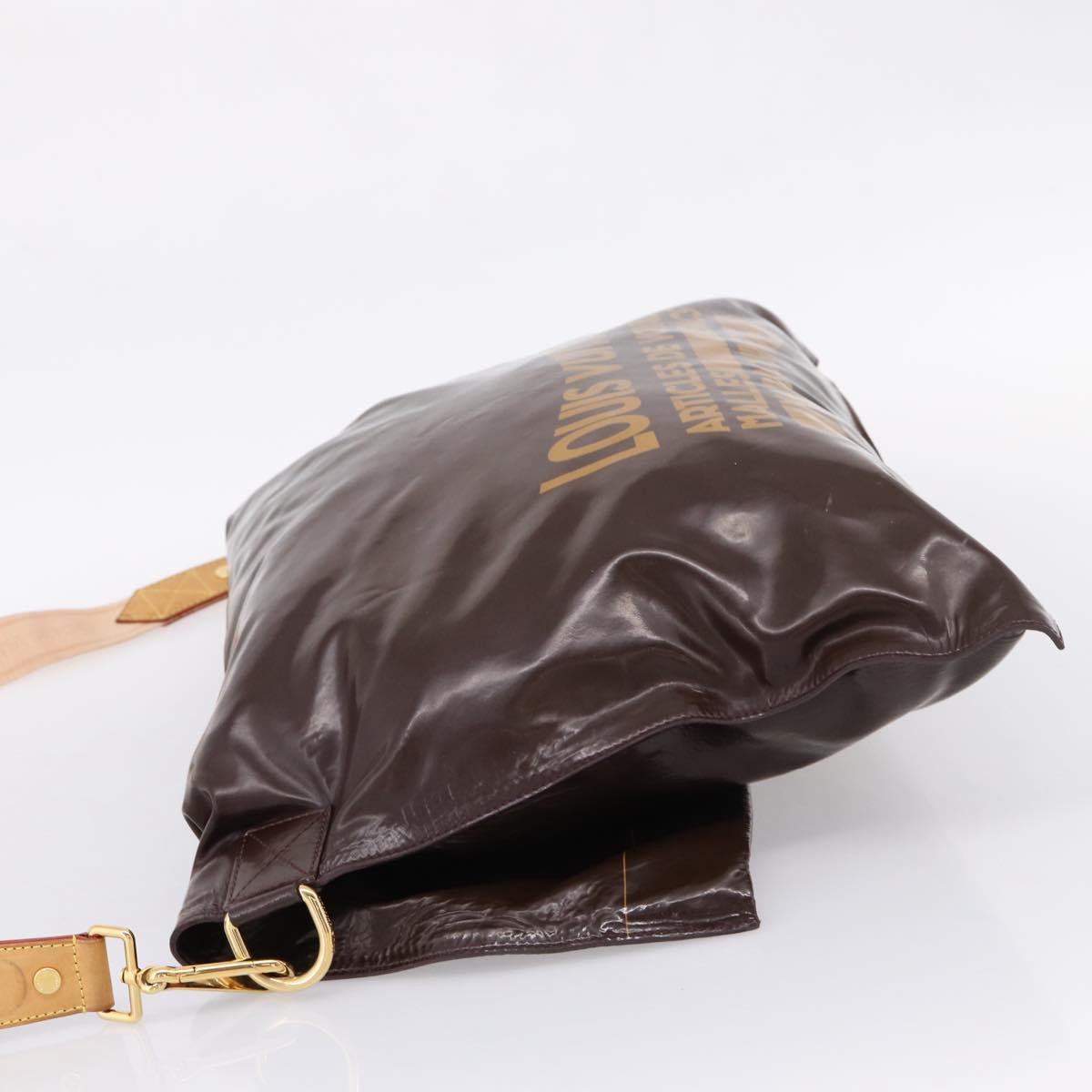 LOUIS VUITTON Raindrop Bethus Shoulder Bag Patent Brown LV Auth mr2916A