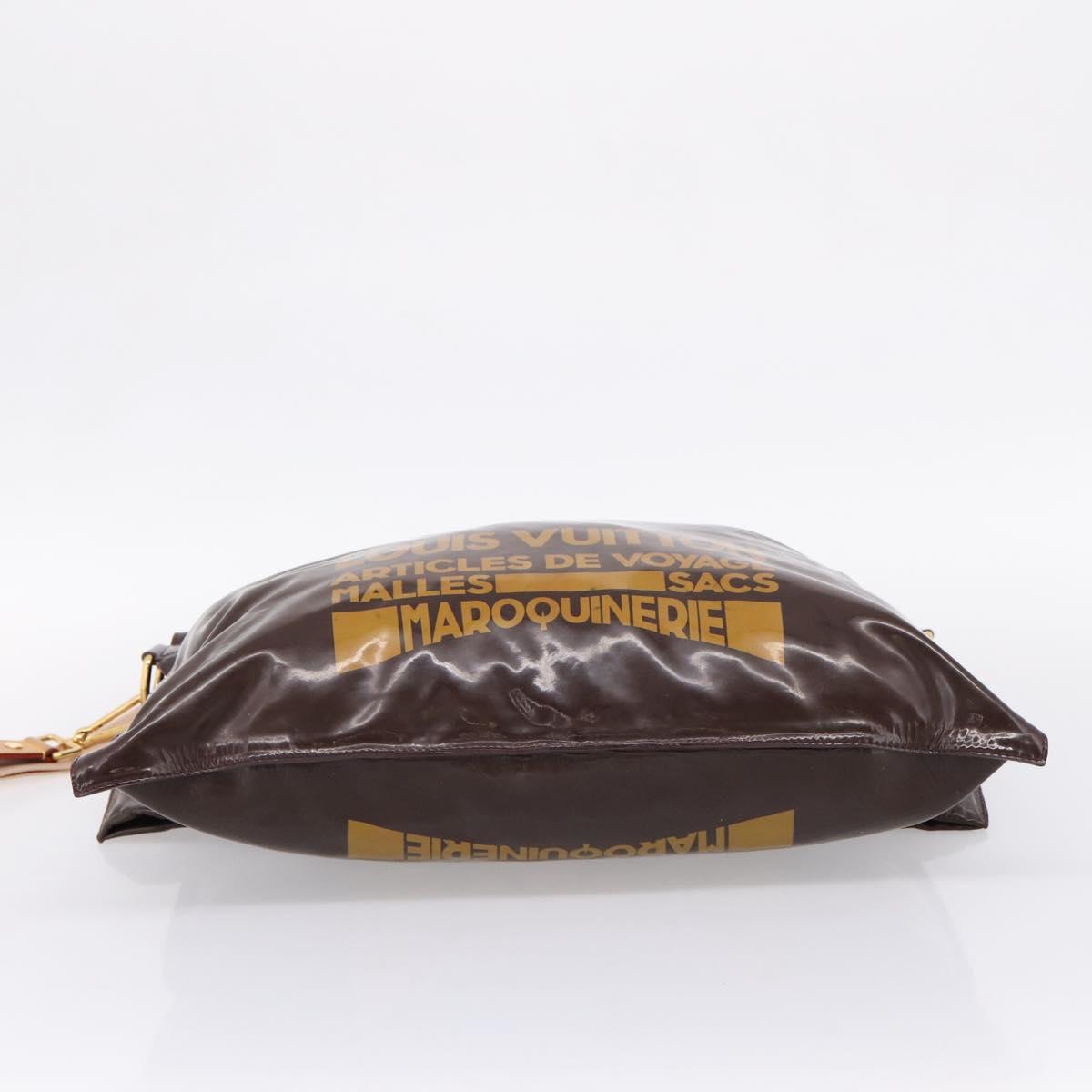 LOUIS VUITTON Raindrop Bethus Shoulder Bag Patent Brown LV Auth mr2916A