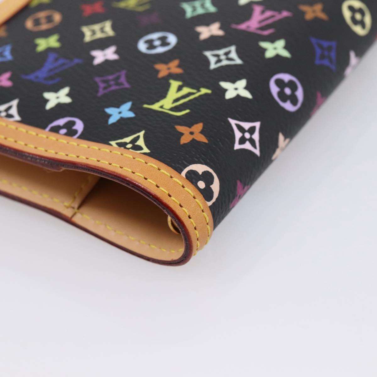 LOUIS VUITTON Monogram Multicolor Agenda PM Planner Black R20895 LV Auth mr2920V