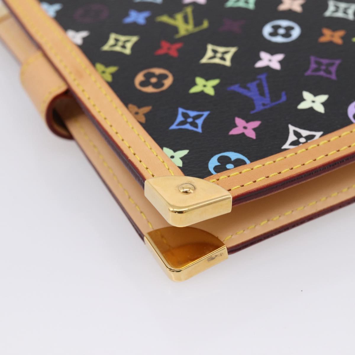LOUIS VUITTON Monogram Multicolor Agenda PM Planner Black R20895 LV Auth mr2920V