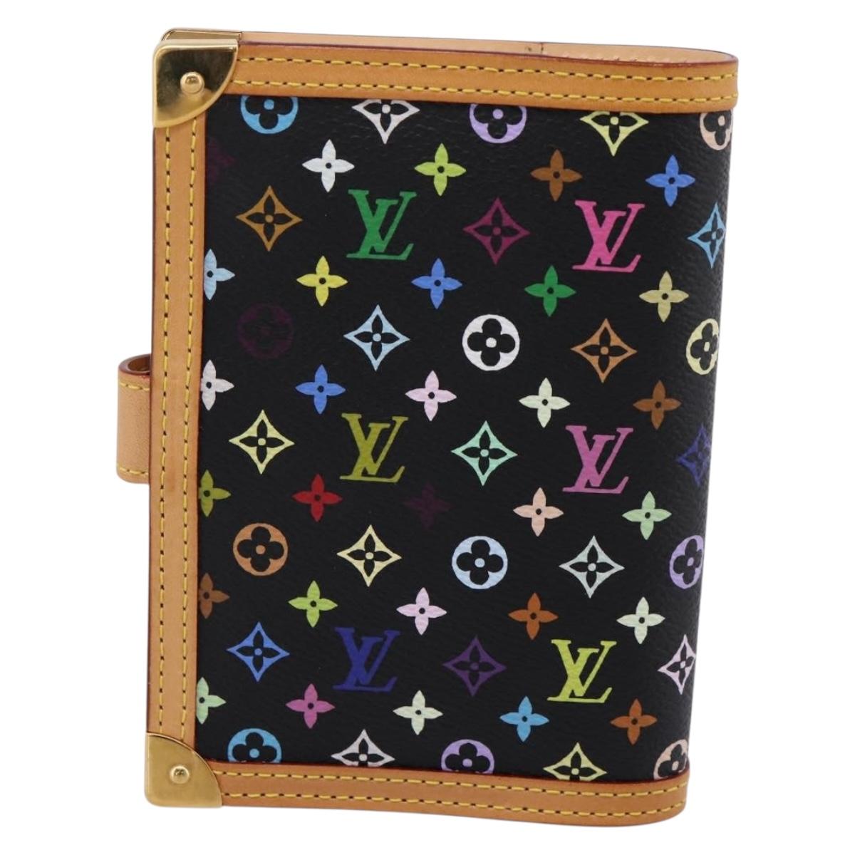LOUIS VUITTON Monogram Multicolor Agenda PM Planner Black R20895 LV Auth mr2920V