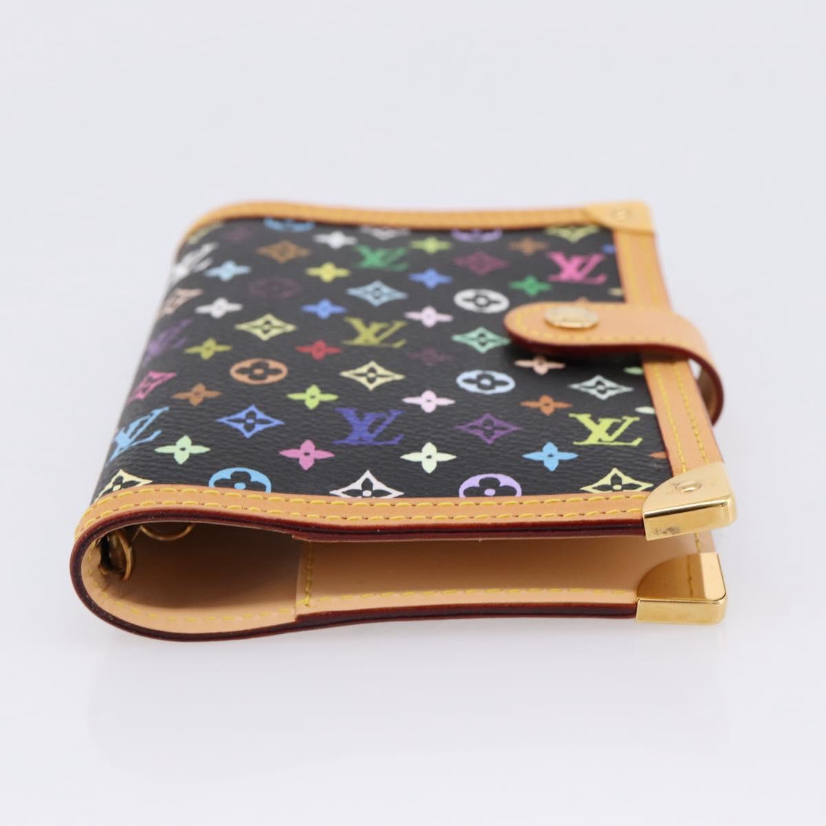LOUIS VUITTON Monogram Multicolor Agenda PM Planner Black R20895 LV Auth mr2920V