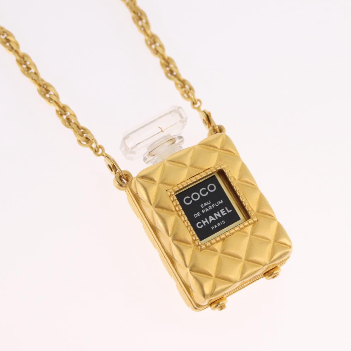 CHANEL Necklace Metal Gold Tone CC Auth mr2922