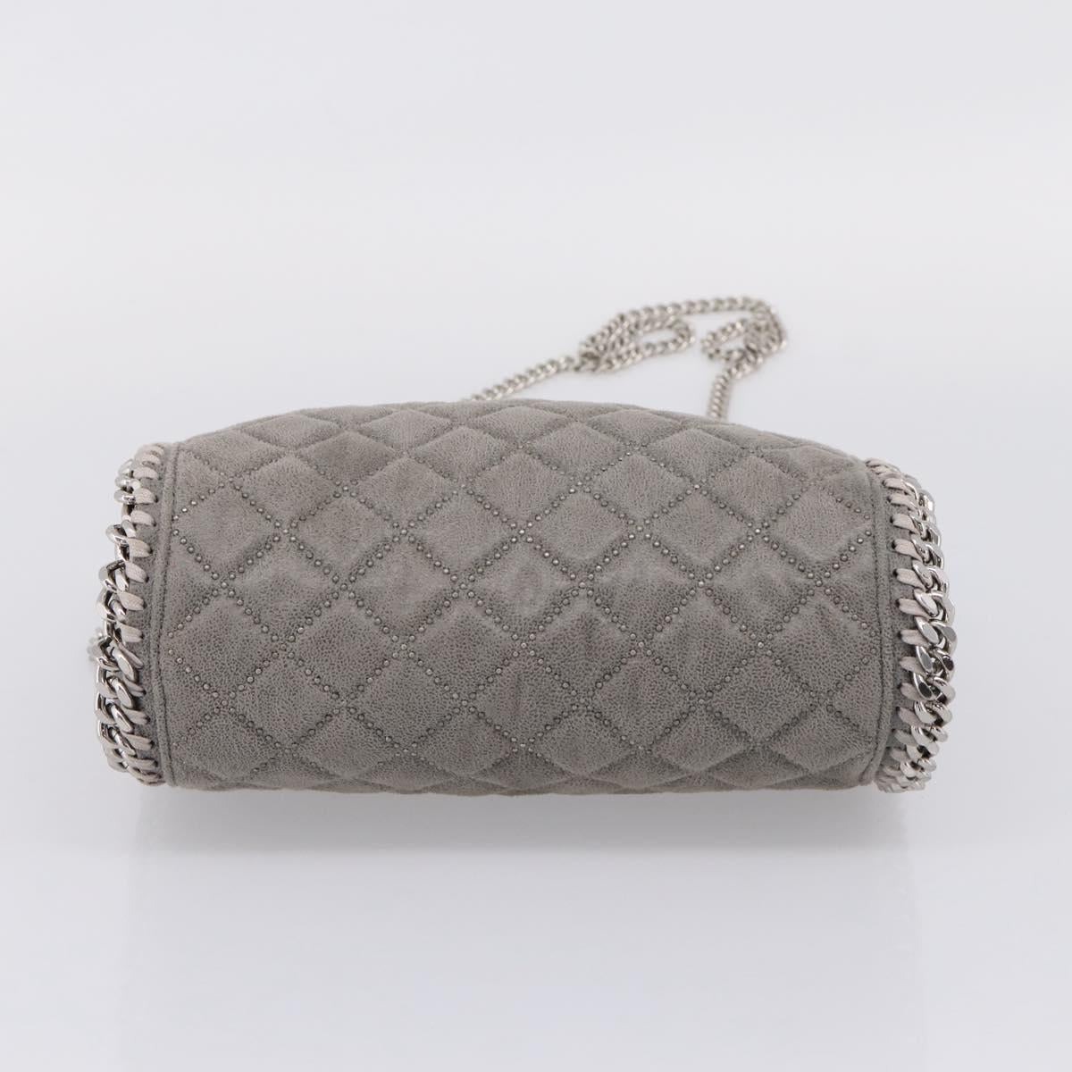 Stella McCartney Falabella Hand Bag Polyester Gray Silver Auth mr2923