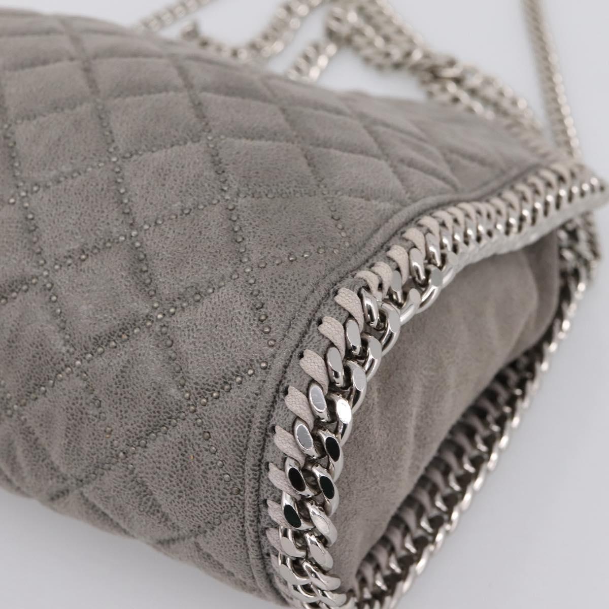 Stella McCartney Falabella Hand Bag Polyester Gray Silver Auth mr2923