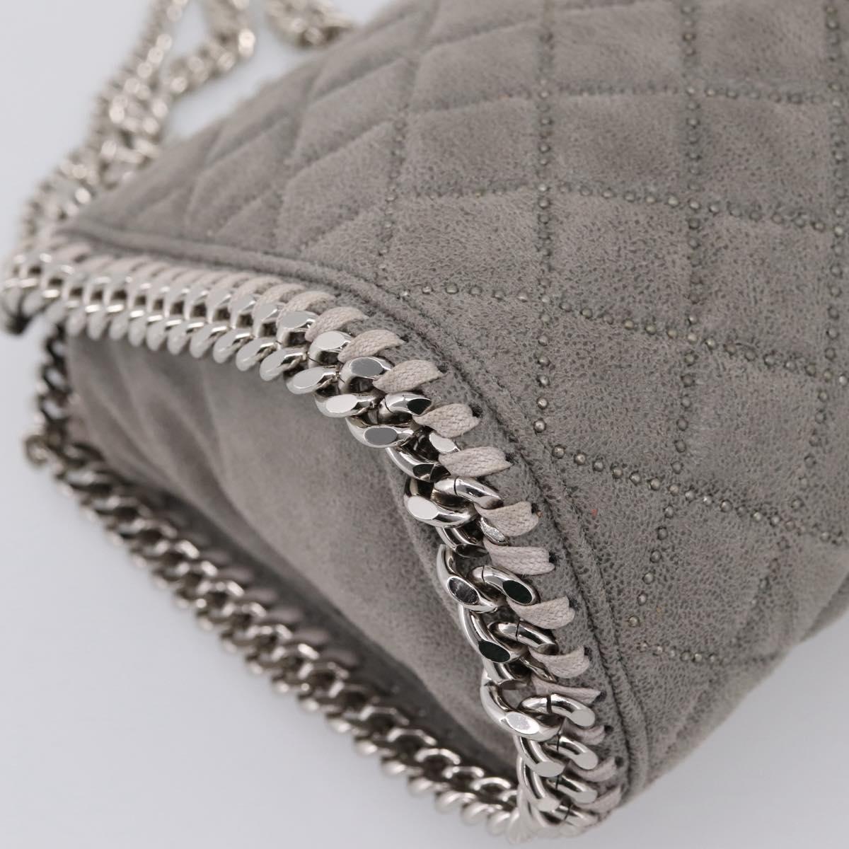 Stella McCartney Falabella Hand Bag Polyester Gray Silver Auth mr2923