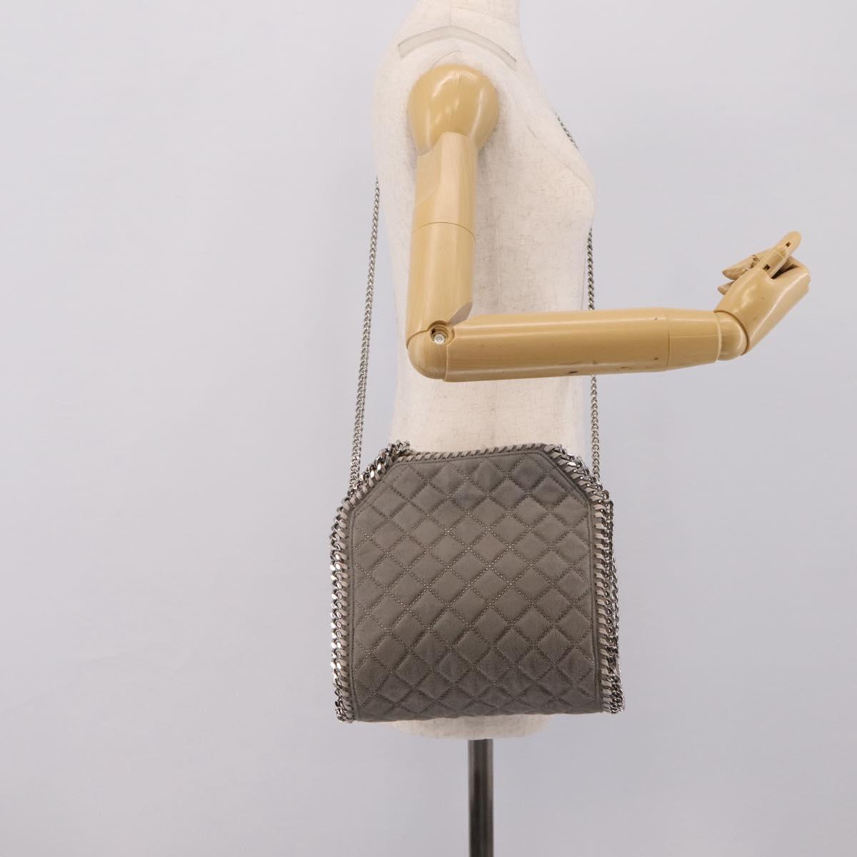 Stella McCartney Falabella Hand Bag Polyester Gray Silver Auth mr2923
