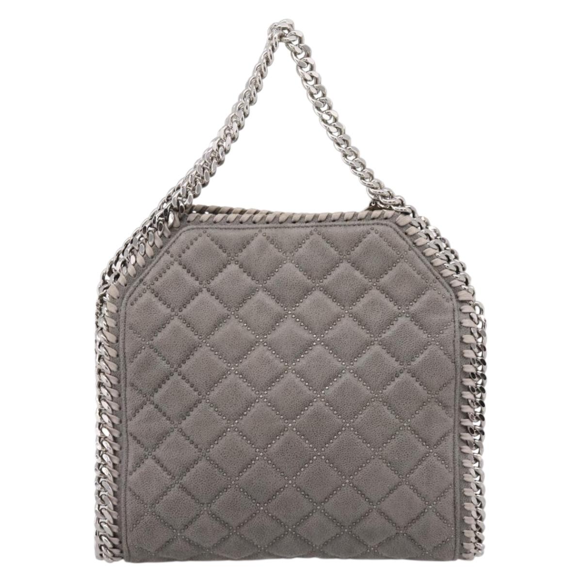 Stella McCartney Falabella Hand Bag Polyester Gray Silver Auth mr2923