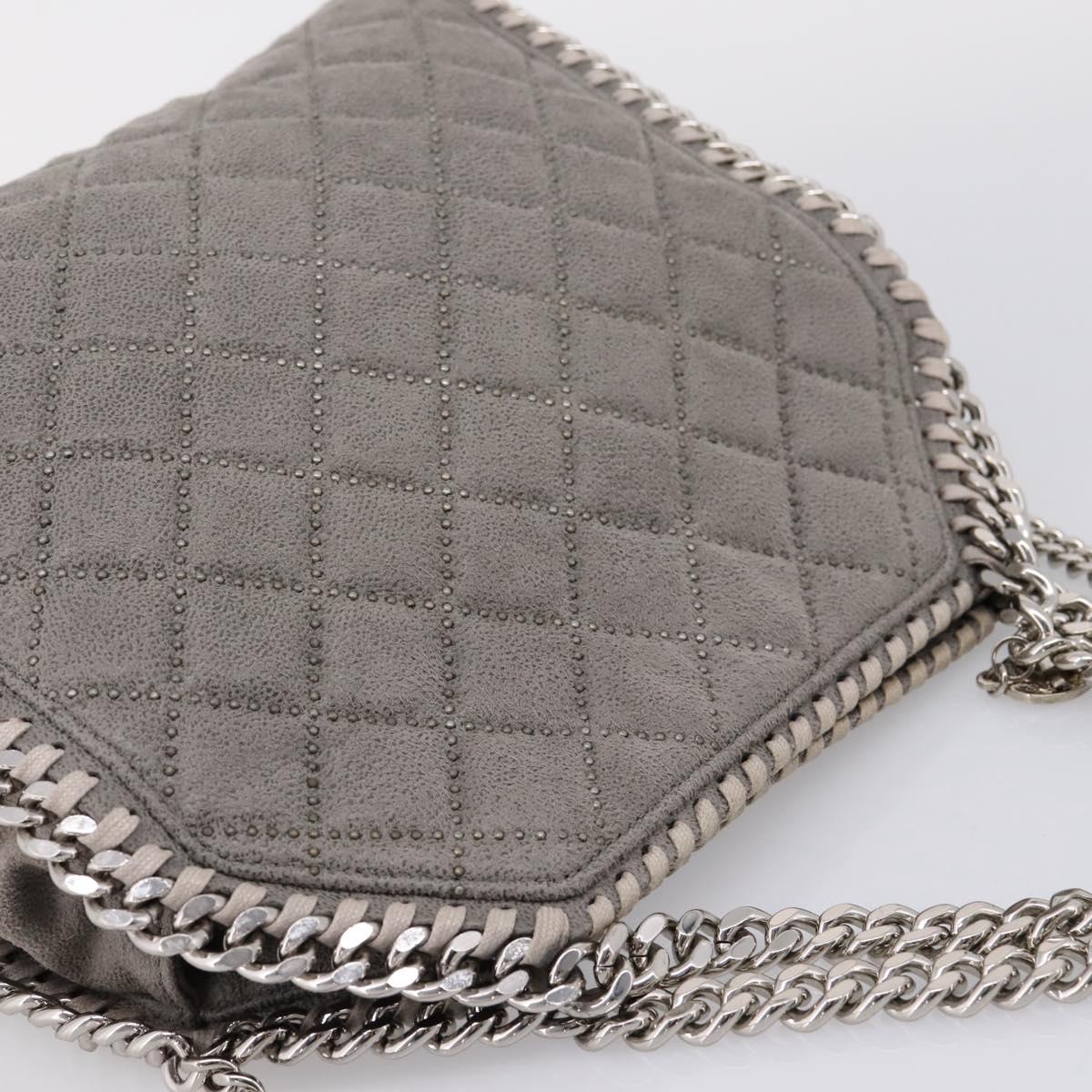 Stella McCartney Falabella Hand Bag Polyester Gray Silver Auth mr2923