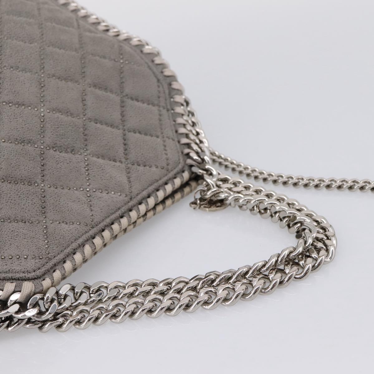 Stella McCartney Falabella Hand Bag Polyester Gray Silver Auth mr2923