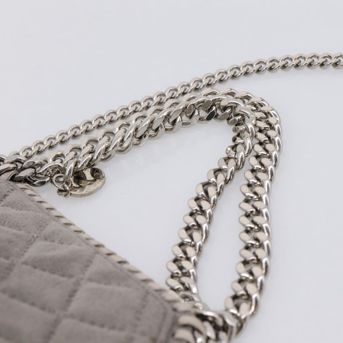Stella McCartney Falabella Hand Bag Polyester Gray Silver Auth mr2923