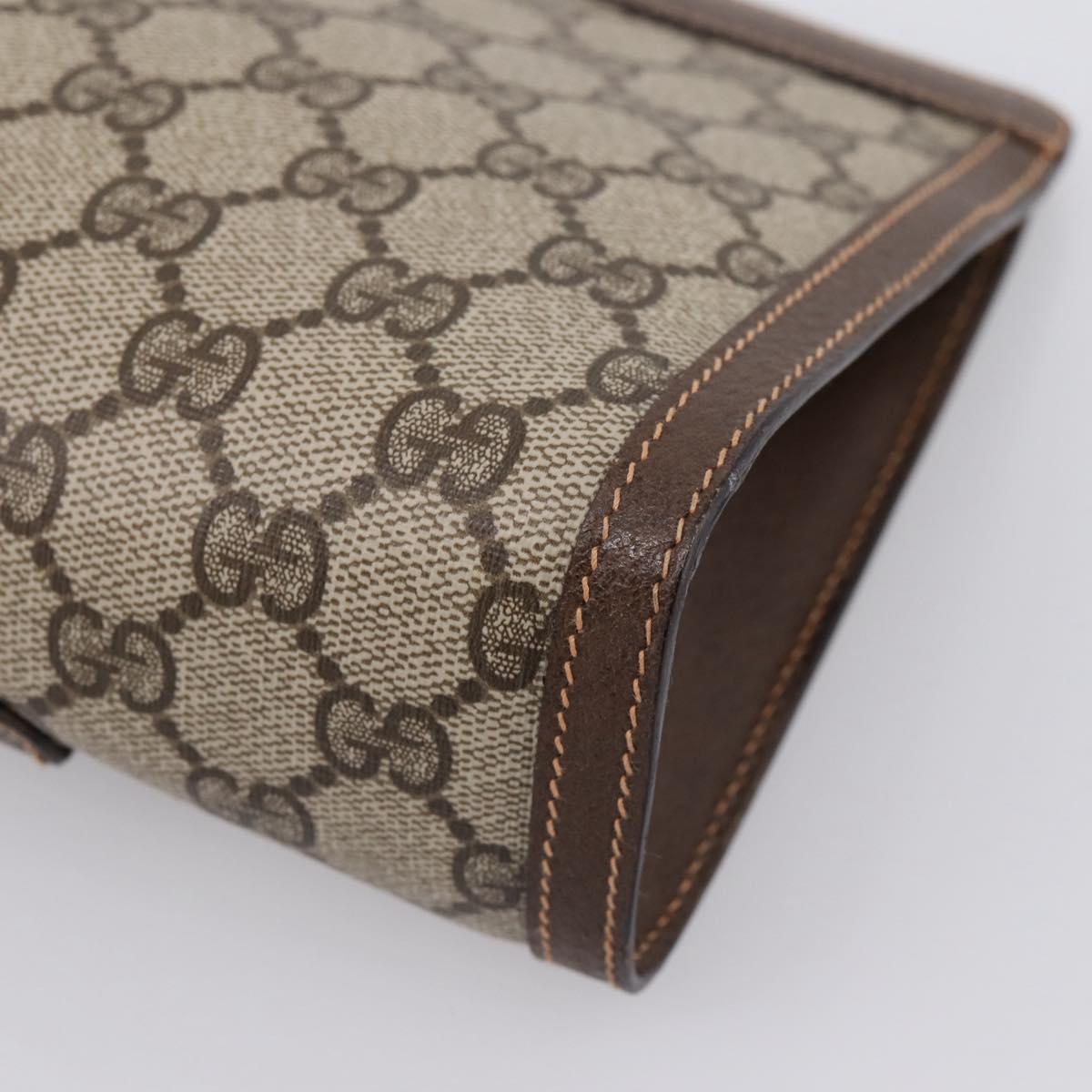 GUCCI GG Supreme Web Sherry Line Clutch Bag PVC Beige Gold 89 01 032 Auth mr2926