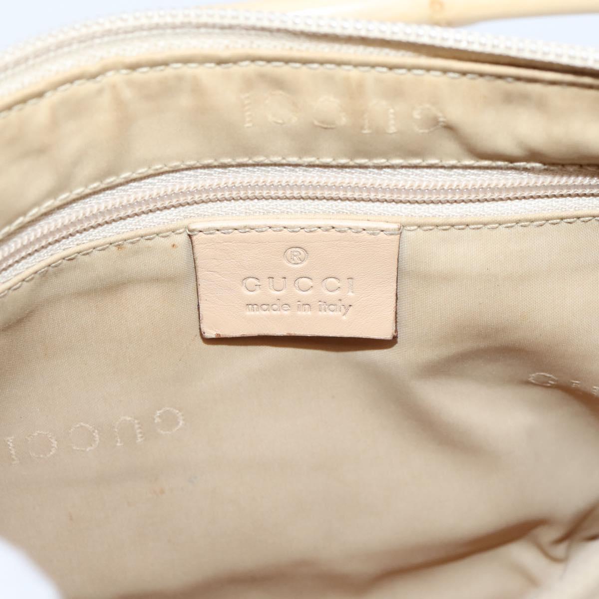 GUCCI GG Canvas Bamboo Hand Bag Beige Silver 001 3870 Auth mr2927A