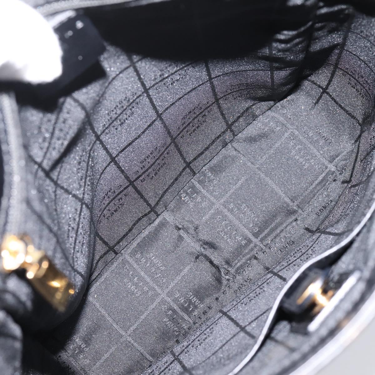 CELINE Macadam Canvas Shoulder Bag PVC Black Gold Tone Auth mr2929A